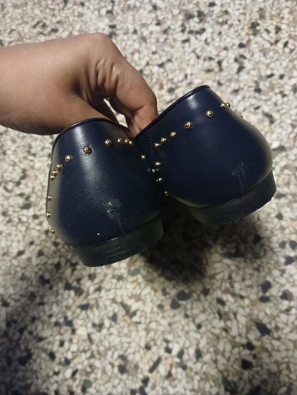 NIB Vintage G Wiz Navy Blue Studed Leather Loafers Flats 90's  Size 9